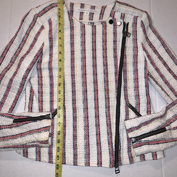 Veronica Beard Stripe Tweed Moto Jacket - Picture 13 of 15